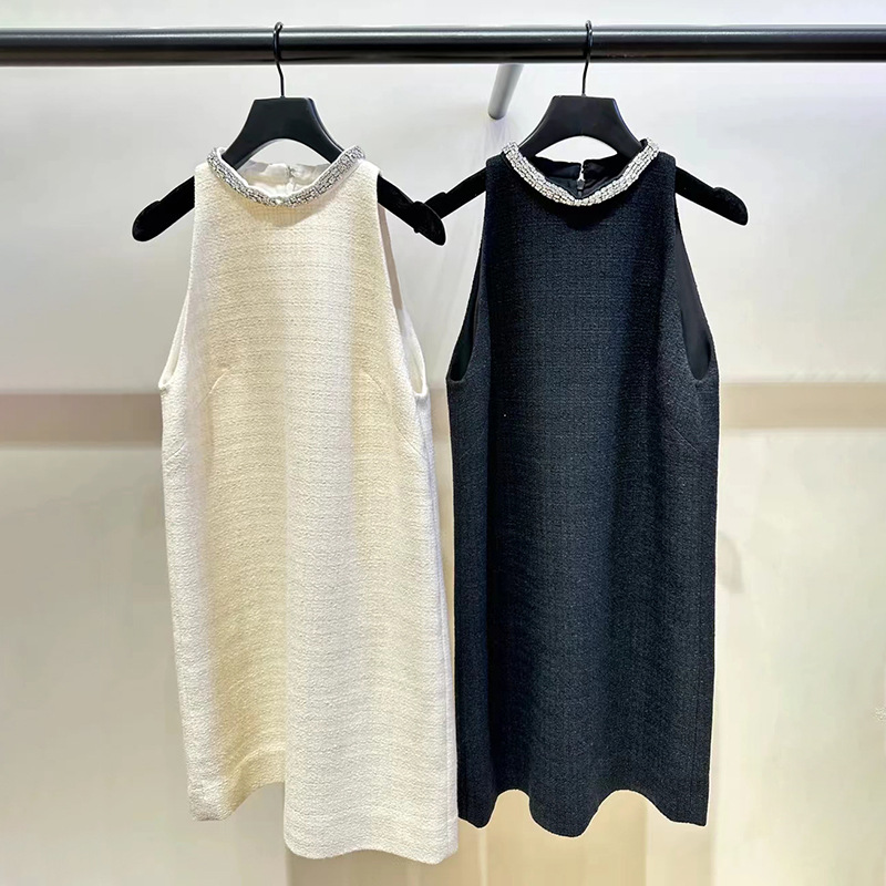 French single niche 2024 spring and summer light luxury round neck…