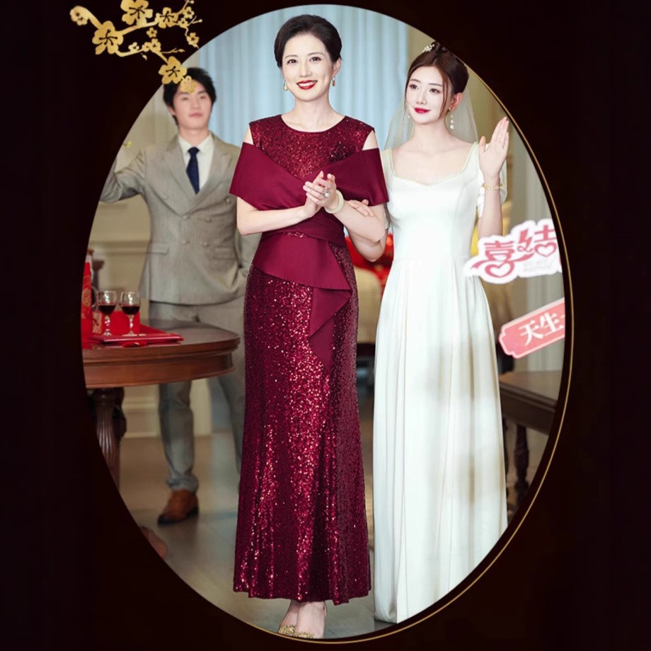 2025夏新款女装喜婆婆喜妈妈礼服连衣裙敬酒服高端端庄大气优雅