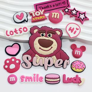Large Super Strawberry Bear PVC Soft Glue Slippers Phone Case Decorative Patch DIY Jewelry Water Cup IPAD Case Sticker
