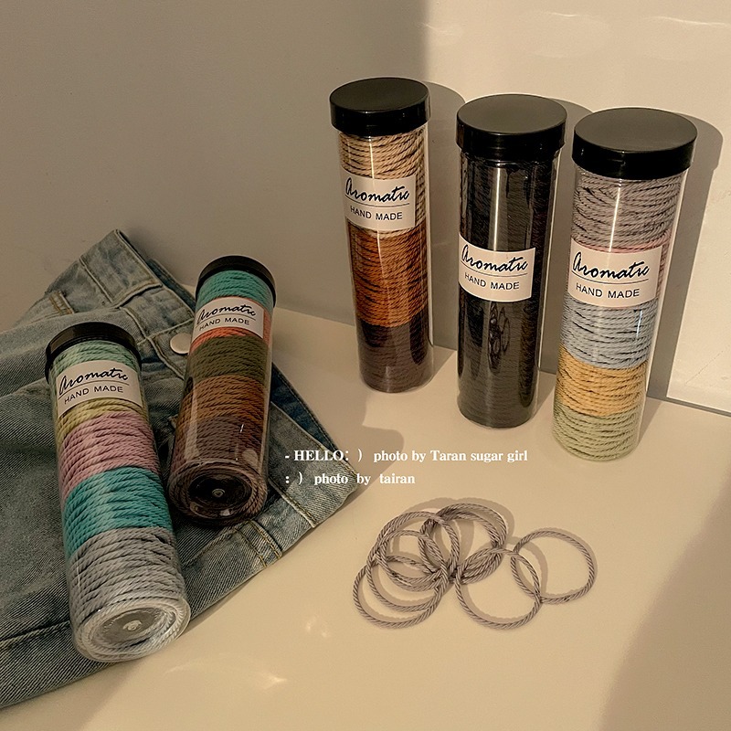 Básico 100 piezas enlatadas durable pelo-Cuerda de pelo libre lazo Cola de Caballo banda de pelo banda de goma elástica alta cuerda de lazo de pelo femenino