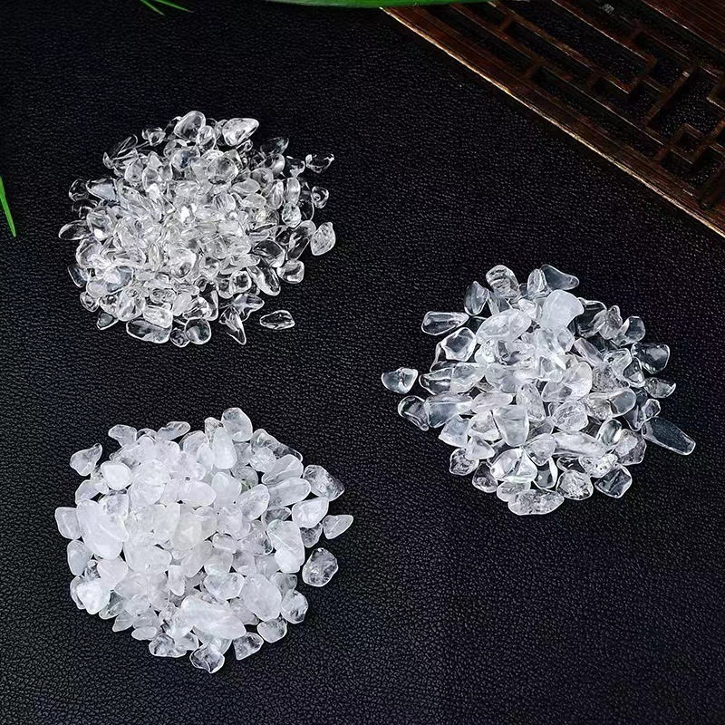 Natural transparent white crystal gravel white crystal degaussing stone crystal pillow bracelet purification for Buddha gravel bulk raw stone