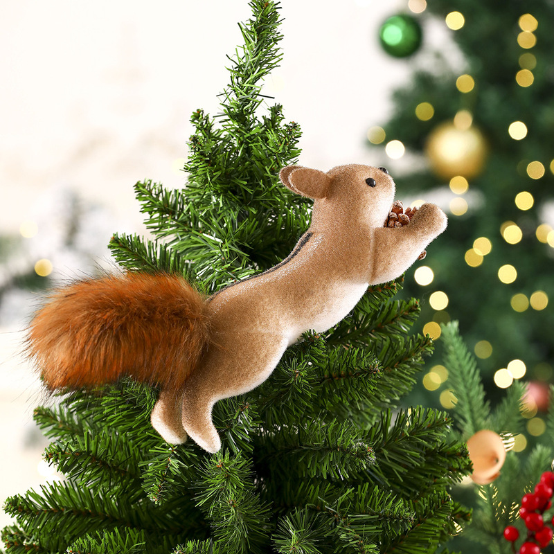 クロスボーダー新製品クリスマスリス装飾クリスマス装飾模擬リスペンダントクリスマスツリークリエイティブ装飾|undefined