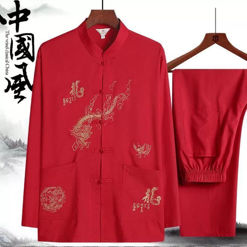 Новый костюм Тан для пожилых людей весной и осенью в китайском стиле