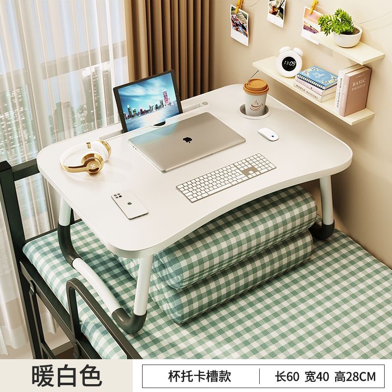 Escritorio de cama plegable mesa de computadora dormitorio dormitorio dormitorio estudio casero pequeña mesa de madera sólida