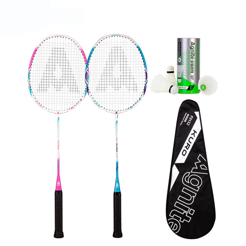 Angus Knight F2132 Molded one Badminton racket red+blue)(2/Vice-)(Including three balls)