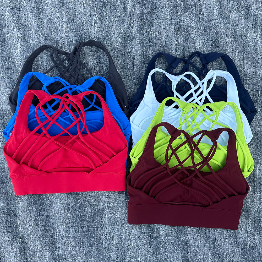 Cross-border New Fitness Sports Underwear Women's High-strength Cross-back Shock-proof Push-up Sports Bra