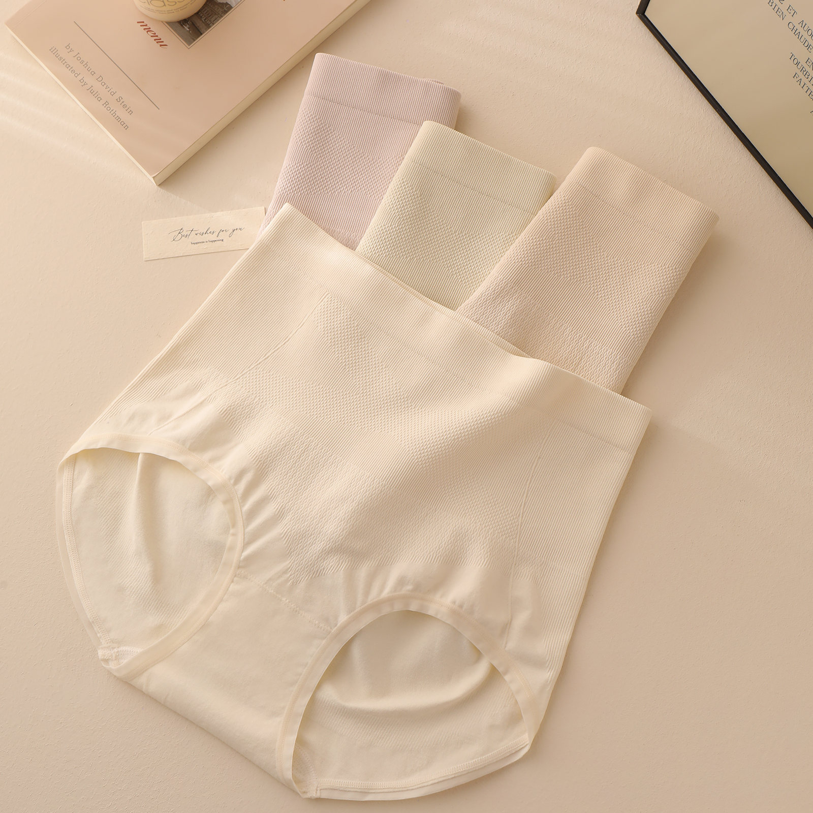 High-Waisted Women's Panties, Tummy Control, Butt-Lifting Shapewear, Seamless Breathable Naked-Feel Antibacterial Crotch Women's Briefs