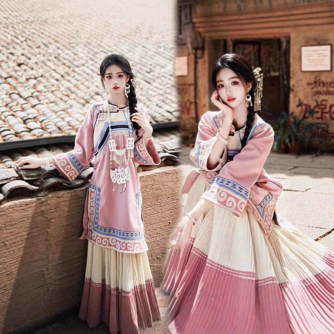 2025 новых летних костюмов для девочек в стиле Yi, этнические костюмы в древнем стиле, костюмы для выступлений, одежда для фотосессий