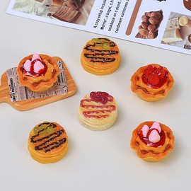 立体草莓果酱蛋挞食玩创意手工diy奶油胶树脂小配件饰品材料批发