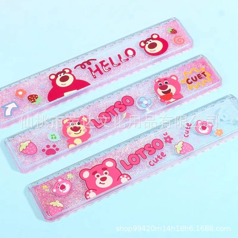 Cute pony, ruler, plastic thermometer for elementary school students, 20cm