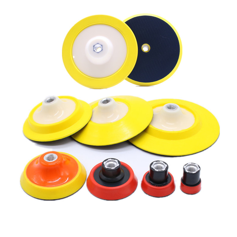 电动工具抛光机用高速PU自粘抛光盘吸盘6.5寸植绒砂纸海绵盘托盘