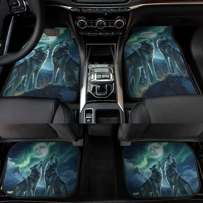 King Collection Car Mat Four-piece | Avtomobil döşəmə paspasları - wolf-king-23-3344cm-two-piece-pack