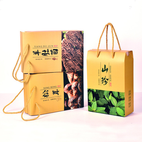 Universal mountain delicacy matsutake packaging carton Morel gift empty box Autumn black fungus handbag box