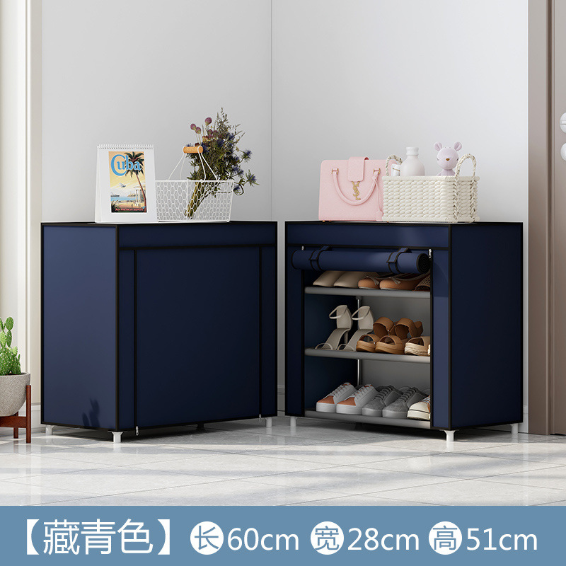 Estante de zapatos de tela de Oxford simple multicapa estante de almacenamiento multifuncional a prueba de polvo en la puerta del dormitorio estudiantil