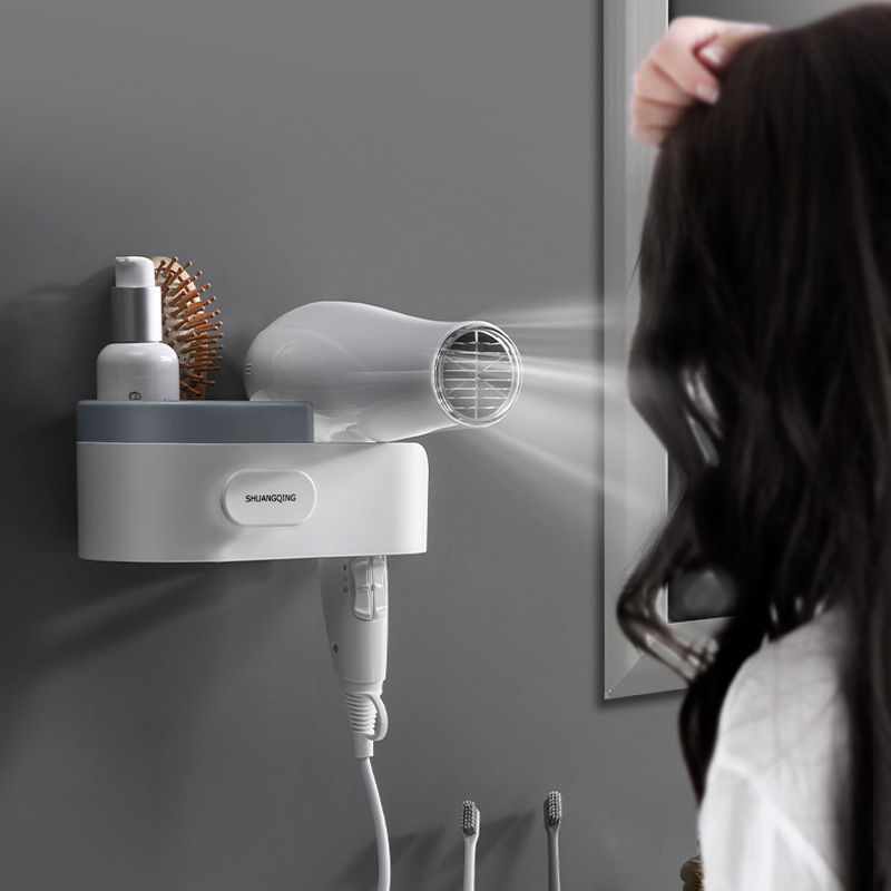 Baño Secador de Pelo rack de almacenamiento rack Punch-libre montado en la pared Secador de Pelo secador de pelo rack de almacenamiento de baño rack
