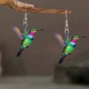 Green Hummingbird Earrings-E-5012