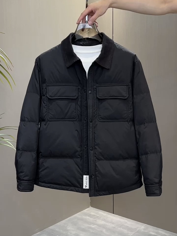 Winter Stylish Lightweight down Jacket Men's Trendy Short High-End Casual Versatile Shirt Jacket Top