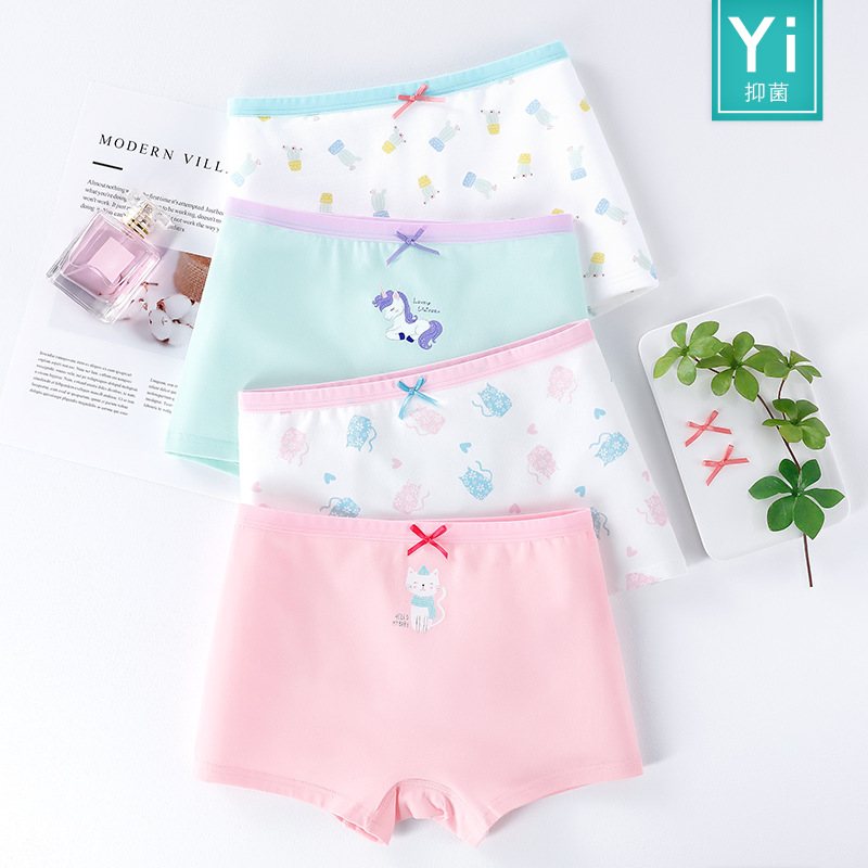 Children's underwear women's cotton boxer Girl Girl's boxer cotton shorts medium and big Children Baby Girl without pp