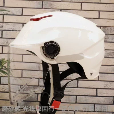 National standard safety helmet 312, summer Motosiklet kaskı (dəbilqə) - 312-double-sided-mirror-white-transparent-long-mirror-reflective-sticker-one-size-fits-all