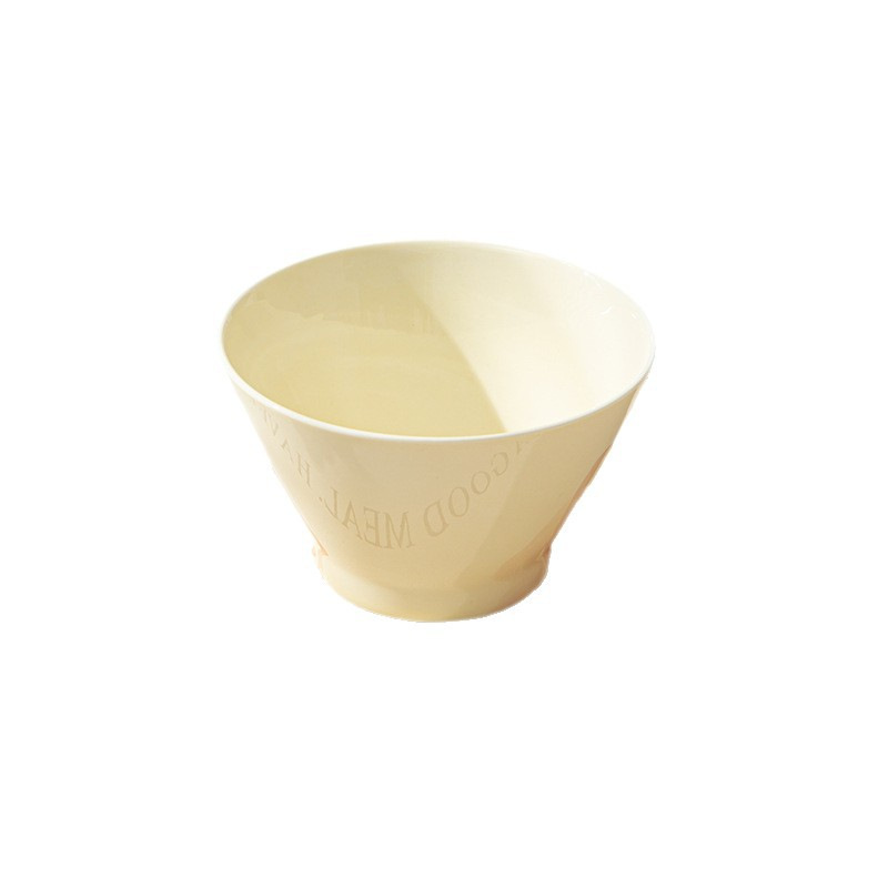 Tazón de cerámica blanco minimalista personalizado para exportación con color bajo esmalte, alto valor estético, juego de vajilla de cerámica de lujo ligero para arroz, estilo transfronterizo.