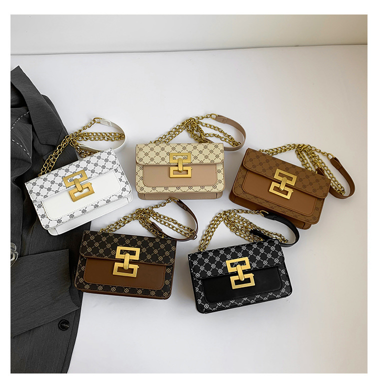 High-end texture, retro single-shoulder women's 2024 autumn new trendy and versatile chain crossbody small square bag undefined