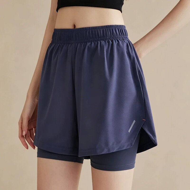 Summer yoga two-in-one sports shorts for petite girls, outdoor running and fitness quick-dry faux two-piece sweatpants Summer yoga two-in-one sports shorts for petite girls, outdoor running and fitness quick-dry faux two-piece sweatpants