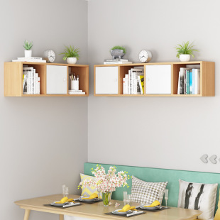 Wall shelf punch-free wall-mounted cabinet living room storage bookshelf creative wall cabinet hanging cabinet