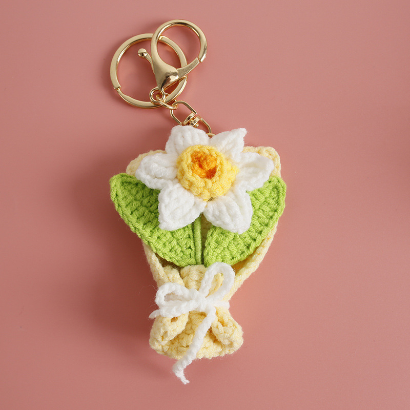 甘い手編みの花束のペンダント