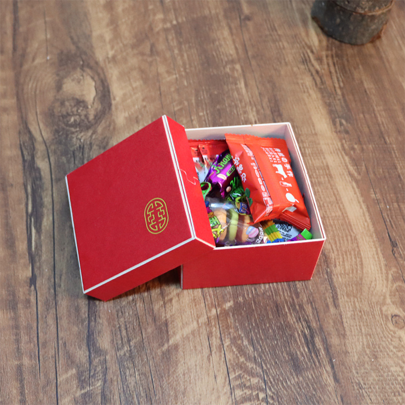 红色烫金木盒糖果饼干点心糕点零食小包装盒结婚伴手礼喜糖礼盒