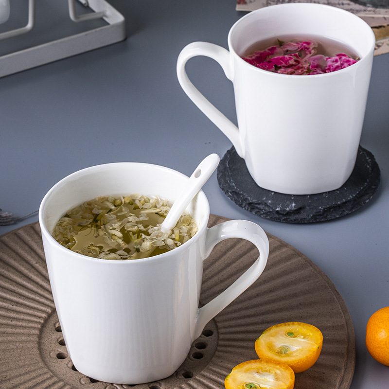 Jingdezhen marca taza de agua taza de óseo de porcelana blanca taza de agua fría de cerámica de oficina esmaltada taza de té de color taza de hotel
