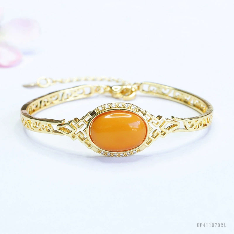 Браслет из балтийского янтаря с нефритом, браслет-полубраслет из старого пчелиного воска, винтажные ювелирные изделия оптом S4110702L