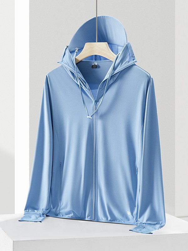 Jiao Mou con la misma ropa de protección solar personalizada de verano de hielo para mujeres grandes gorras desmontables ligeras y delgadas transpirables anti-UV para hombres