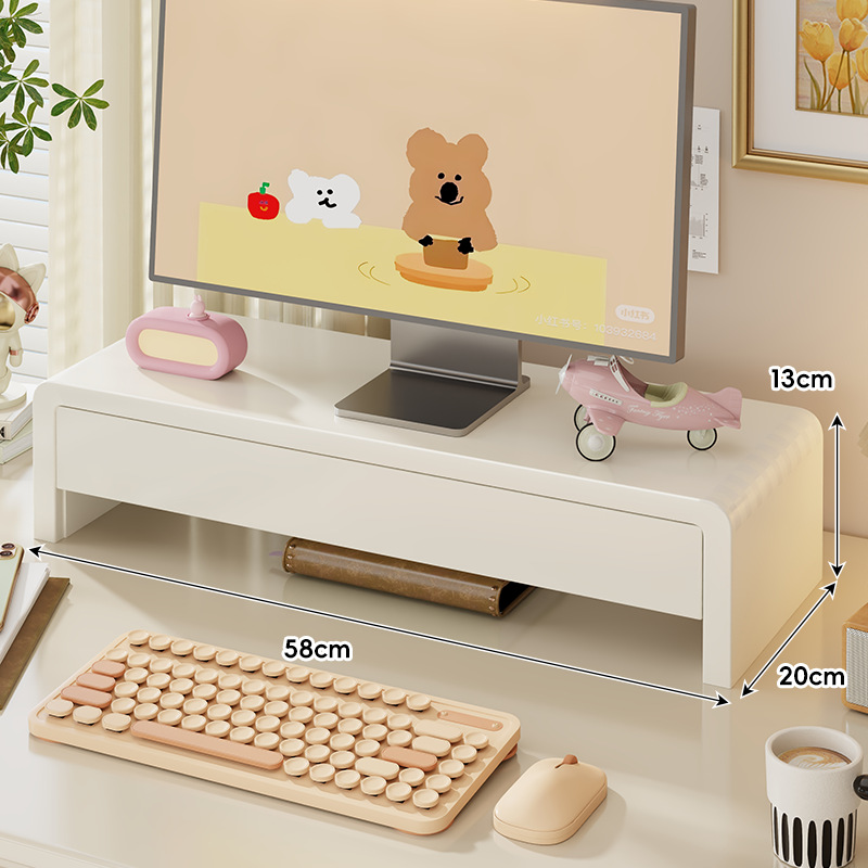 Soporte Elevador de Monitor de Madera para Escritorio de Oficina