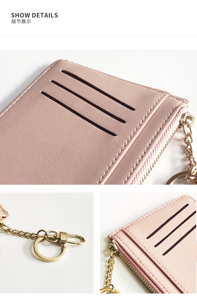 Korean Zipper Girl Coin Purse Mini Key Hook Wallet Multi-card Card Holder Wholesale display picture 3
