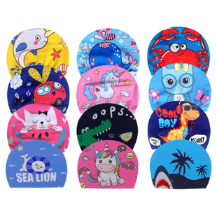 Children's Cartoon Swimming Cap for Boys, Waterproof Ear Protection, Cute Cartoon, Comfortable and Non-Stretching, Kidsren's Swimming Cap for Boys and Girls