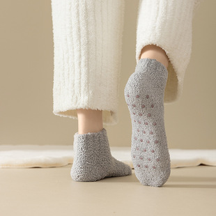 Coral Velvet Socks for Women, Non-Shedding Half-Velvet Socks, Japanese Style Thickeneded Sleep Socks, Home Non-Slip Boat Socks, Floor Socks