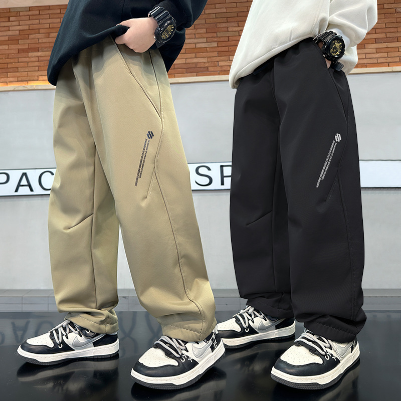Children's Pants Boys' Trousers 2025 Spring New Large Children Boys' Waterproof Charge Pants Fashion Trend Cross-border
