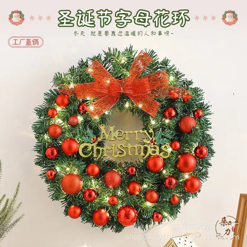 Decoración de coronas de Navidad decoración de Navidad estilo europeo y americano doméstico decoración de Navidad decoración de coronas hechas a mano decoración de escenas