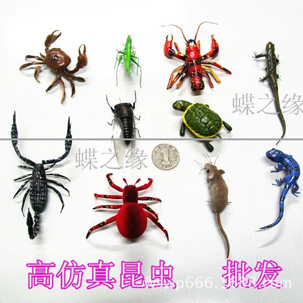 Искусственное насекомое Скорпион/Омар/краб/мышь/геккон/ящерица/паук/Черепаха/Цикада/Большой Жук