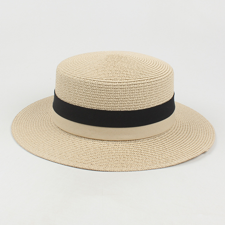 Women's Summer New Sunscreen Flat-top Wide-brimmed Straw Hat display picture 3