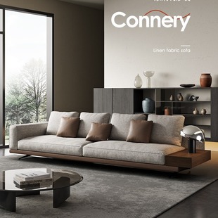 Conari Fabric Sofa Italian Normcore Living Room Small Apartment Sofa down Backrest Straight Cotton and Linen Sofa