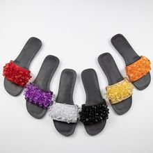 女士2025跨境新款凉鞋非洲水钻外贸拖鞋女ladies shoes slippers