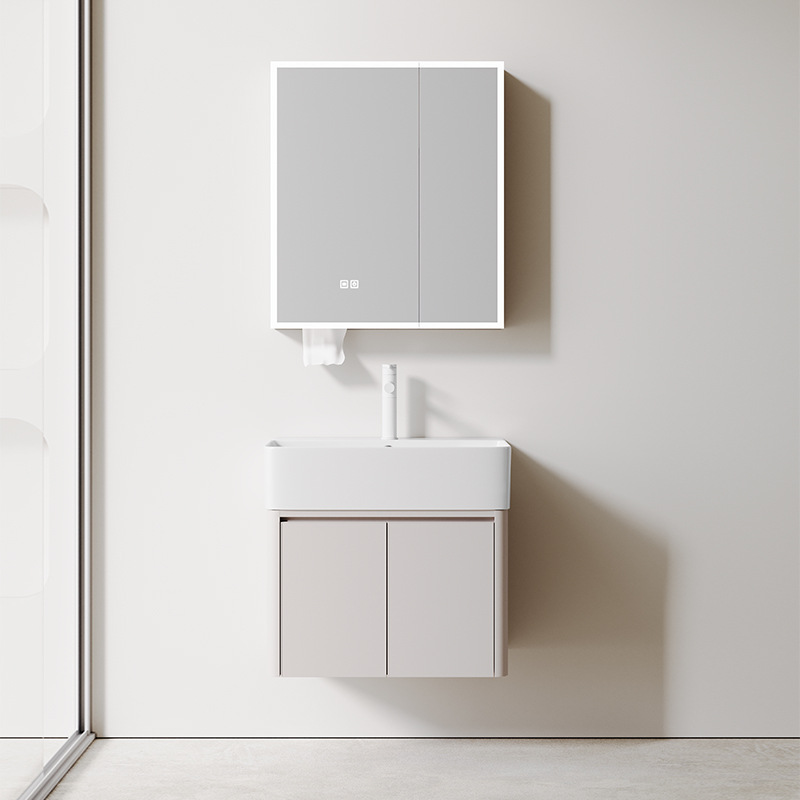 Cream-wind panal espacio de aluminio pequeño gabinete de baño tipo casa combinación cerámica todo en uno lavabo lavabo lavabo gabinete lavabo