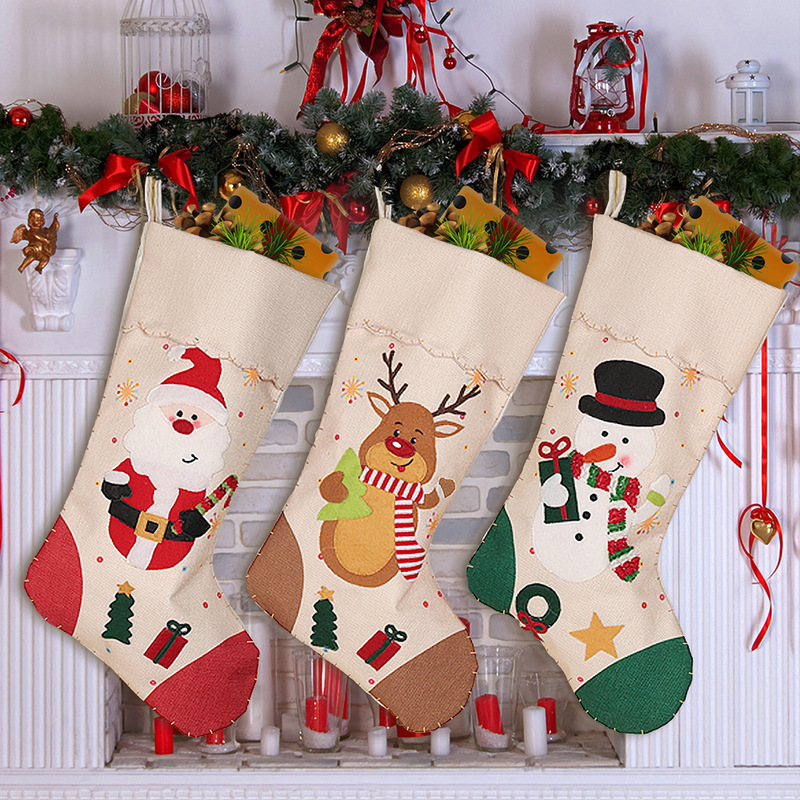 新しいクリスマスツリー装飾ギフトバッグギフトソックスクリスマスキャンディクリスマスソックスクリスマスホームウィンドウ装飾|undefined