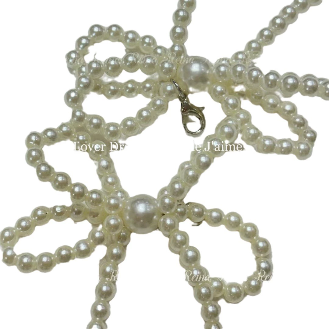 Small footwear buckle pearl with bow, universal accessories, accessory, flowered, Chanel style