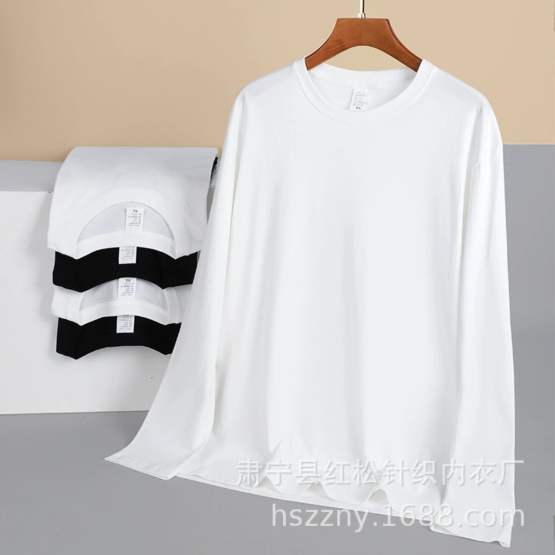 Cotton base body-friendly long-sleeve with a round collar, oversize