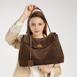 Suede Cowhide High-end Underarm Bag Cross-border Women's Bag Niche Portable New Large Capacity Women's Leather Tote Bag