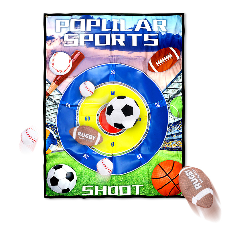 Fútbol infantil de ocio, rugby, béisbol 3 en 1 objetivo, juego de bola pegada, juguetes interactivos para padres e hijos, interiores y al aire libre