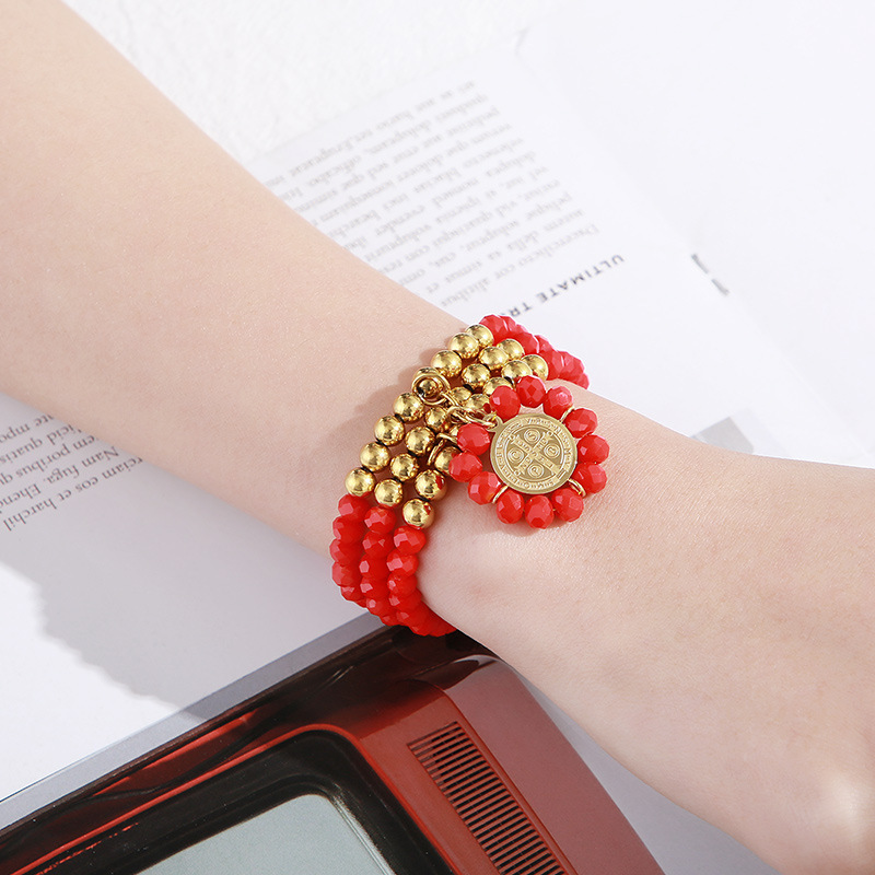 Geometric Pattern Women'S Gender PVD Coated 18K Gold Plated Geometric Titanium Steel Fashion Waterproof Non Tarnish 304 Stainless Steel Bracelets