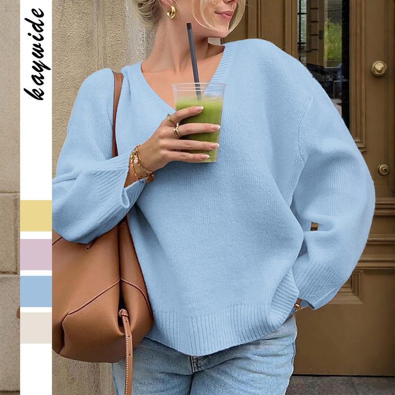 Di Yun Cross-Border European and American Casual Simple Solid Color Long-Sleeve Shirt Knitwear Women's Clothing 2026 Autumn and Winter Amazon Independent Site Di Yun Cross-Border European and American Casual Simple Solid Color Long-Sleeve Shirt Knitwear Women's Clothing 2026 Autumn and Winter Amazon Independent Site